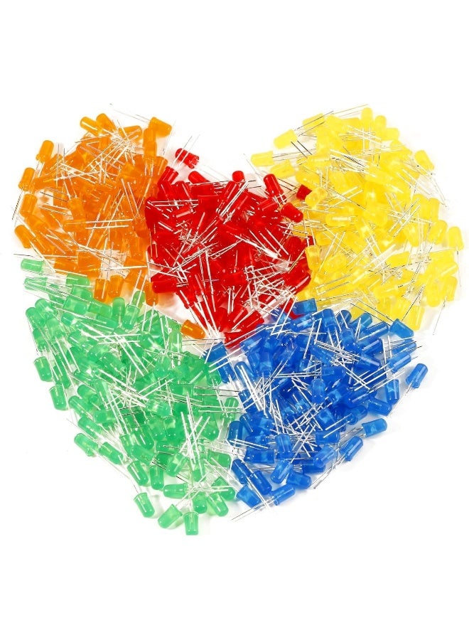 melfi 100pcs 5mm LED Diode Lights – WL 520–525nm, IV 5000–6000 MCD, VF 3.2–3.4V – Bright LEDs for Science Experiments, DIY Projects, Indicators & Decorations (MULTICOLOUR) - Image 3