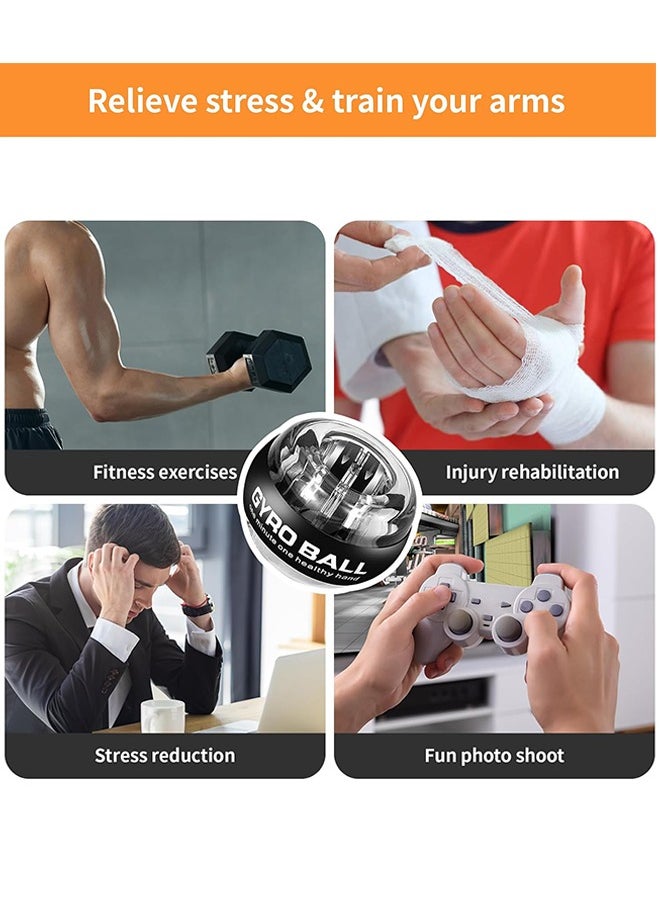 Polish'D Auto Start Wrist Power Gyro Ball, Wrist Strengthener Forearm Arm Exerciser, Muscle Trainer Bones Fingers Workout Toy Spinner for Wrist Exercis  - Image 5