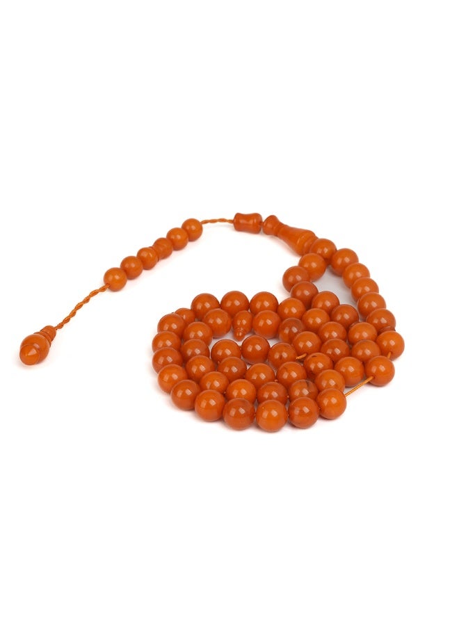 R.S Polish Amber Dust Prayer Beads, Round Shape, 51 Carrot Orange Beads - Image 1