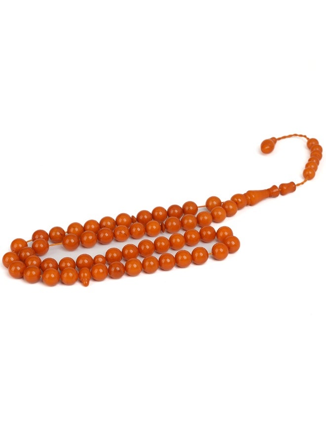 R.S Polish Amber Dust Prayer Beads, Round Shape, 51 Carrot Orange Beads - Image 3