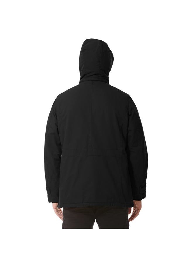 Dr.Cyril Mens Jacket Winter Casual Fleece Lined Cotton Thick Military Tactical Hooded Work Coats with Cargo Pockets， Black S - Image 3