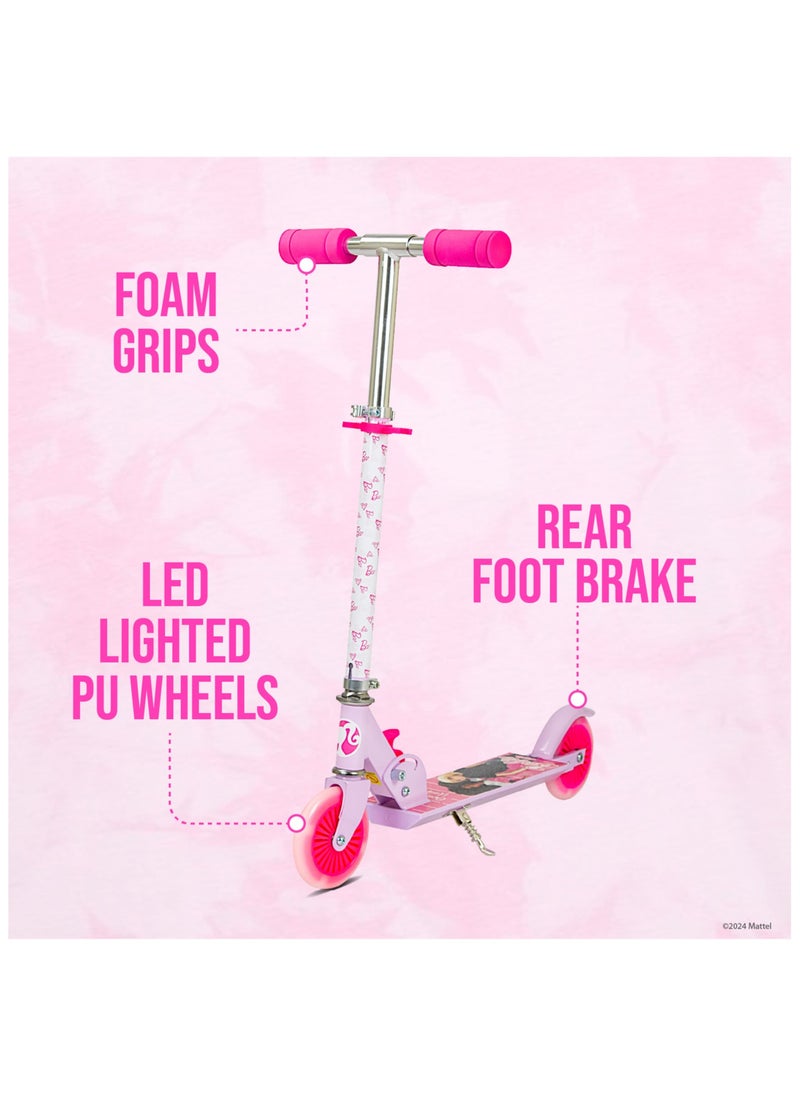 Mattel Barbie Kids Kick Scooter | Light-Up Wheels | Lightweight Frame | Height-Adjustable Handlebar | Easy-Fold Mechanism | Kids scooter - pzsku/ZEC44B17176745D234049Z/45/_/1715326573/b8e214c2-c00c-41cf-97f0-db683f8ff538