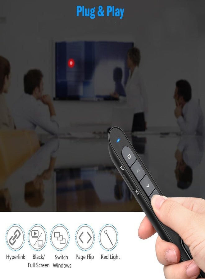Dinofire Wireless Presenter, 2.4GHz RF + Bluetooth Presentation Clicker, USB-A Receiver Slide Advancer for PowerPoint, Works with Mac/Windows/Laptops for Office Meetings & Classroom Teaching - Image 3