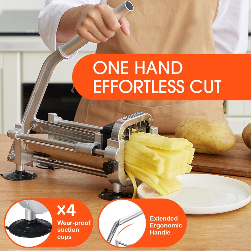 Befano French Fry Cutter, Stainless Steel Potato Cutter with 1/2 Inch and 3/8 Inch Blades, Commercial French Fries Slicer for Whole Potatoes, Carrots, Cucumbers - Image 2