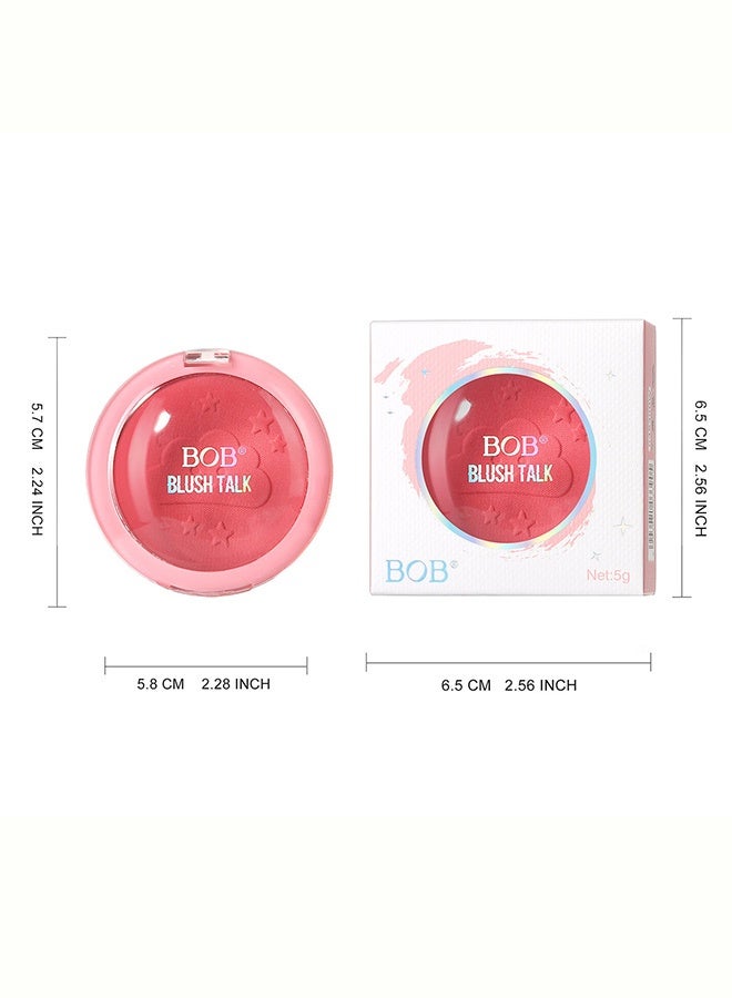BOB Long-lasting Colorful Blush for Natural Nude Makeup Soft Fog Matte Powder-Free Blush Palette #04 - Image 5