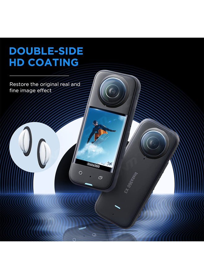 O Ozone - Protective Frame | Sticky Lens Guard Set | Flexible Soft Film Screen Protector for Insta360 One X3 Accessories Kit Anti-Scratch Panoramic Action Camera Housing Cage Cover - Image 1