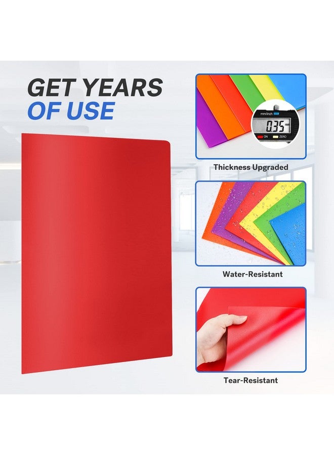 Sooez 6 Pack Plastic Pocket Folders With Labels, Heavy Duty Plastic File Folders With Pockets, Colored Folders For Documents, Letter Size Poly Two Pocket Folder Back To School Supplies - Image 3