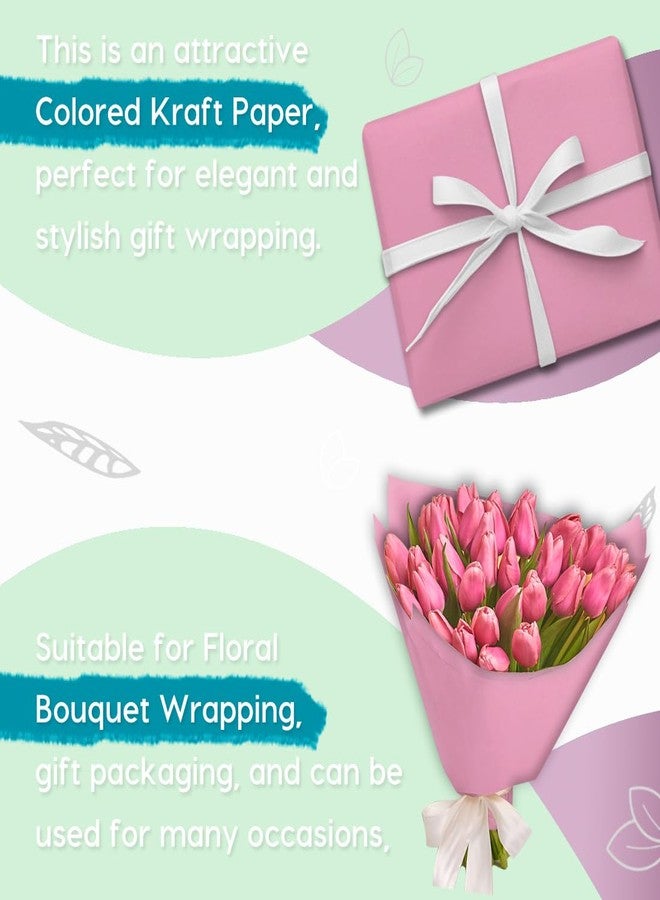 PH PERKHOMY PerkHomy 17.8" x 1,440" (120') Light Pink Kraft Paper Roll for Craft Bulletin Board Paper Art Table Covering Crafting Gift Wrapping Bouquet Packing Parcel 80GSM 55LB (Light Pink, 17.8" x 120') - Image 4