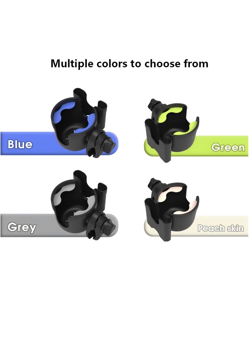 2 in 1 Baby Stroller Cup & Phone Holder, Universal Adjustable Drink Bottle Rack for Stroller Bike Wheelchair（Black + Gray) - Image 1