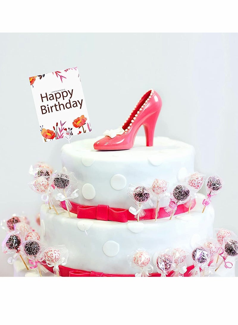 Y&D Plastic Floral Picks, Transparent Heart Shape Straight Head Flower Pick Business Card Holder For Wedding Birthday Party Gift Cards Photos Bouquet Arrangement Home Decor, 23.5 Cm, 100 Pcs - Image 5