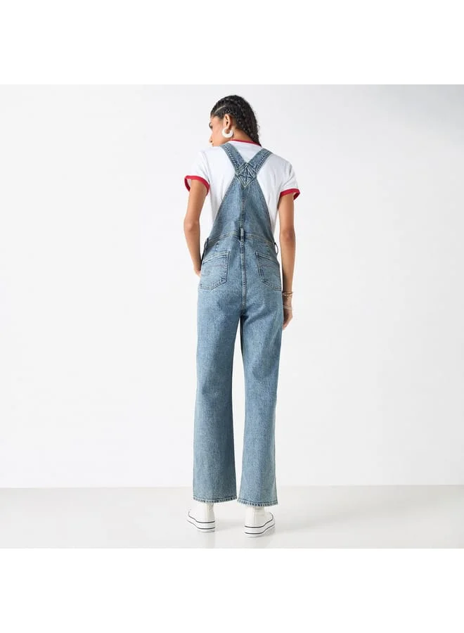 Lee Cooper Lee Cooper Plain Denim Dungaree with Pockets