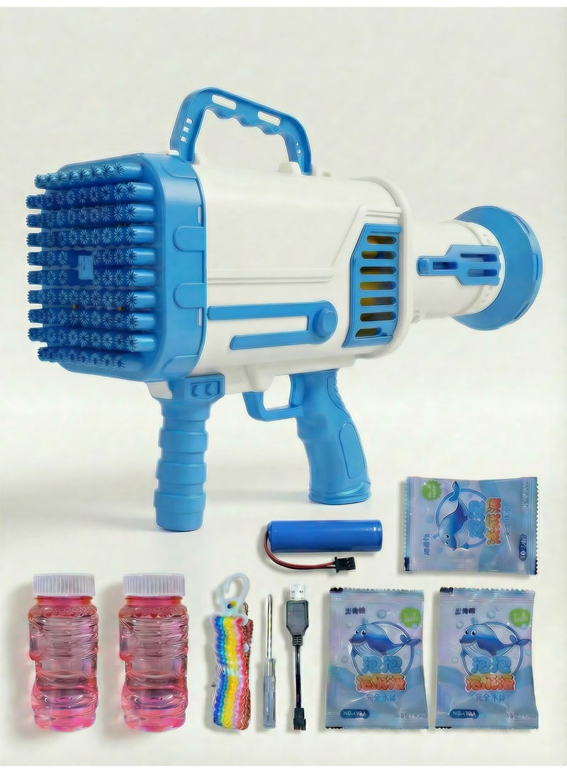 Automatic 92-Hole Bubble Blaster Gun - Giant Output Blower Maker for Indoor & Outdoor Fun - Rechargeable Toy for Kids & Parties