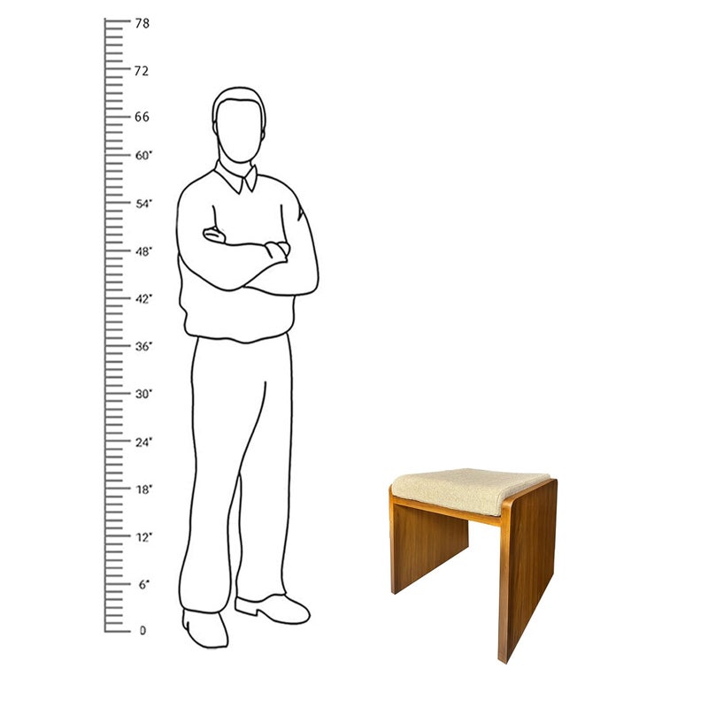 ASHOFY Handmade Square Pata Leg Wooden Seating Stool Seating Bench Ottoman Wooden Stool with Cushion Cushion Seating Bench for Home Living Room Office Garden - Image 3