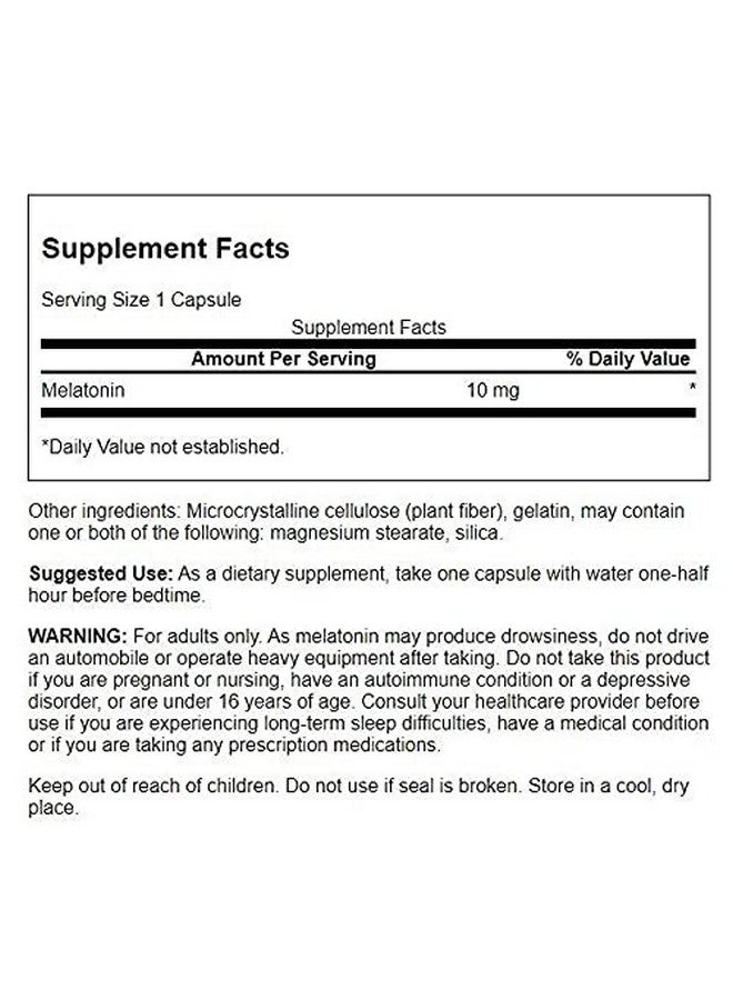 Swanson Triple Strength Melatonin - Natural Sleep Support for Disrupted Sleep Cycles - (60 Capsules, 10mg Each) - Image 2
