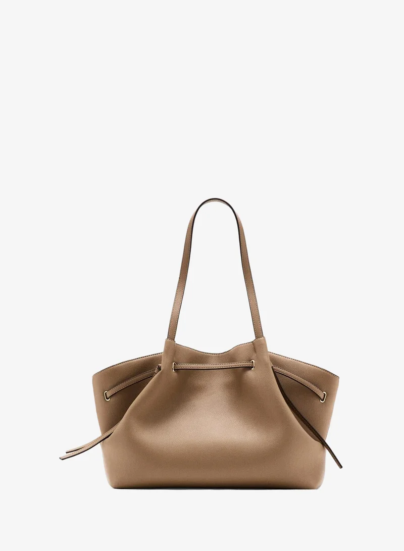 Mango Large Faux Leather Shoulder Bag