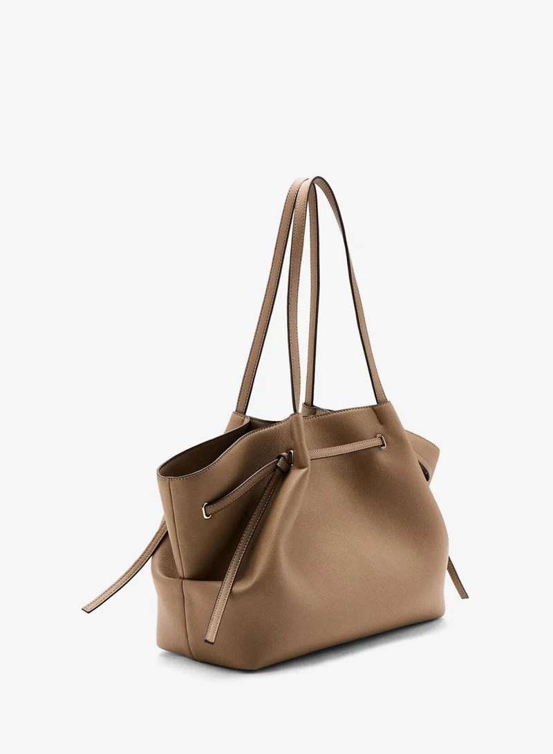 Mango Large Faux Leather Shoulder Bag
