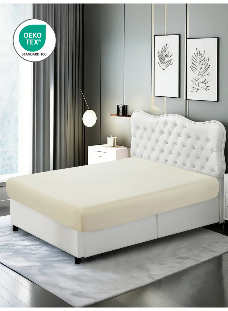 Donetella Bedding Fitted Sheet - Fits 120x200 Cm Bed For Twin Bed 2 Pcs (1 Fitted Sheet and 1 Pillowcase) - 30 Cm Deep Pocket - Solid Bed Sheet