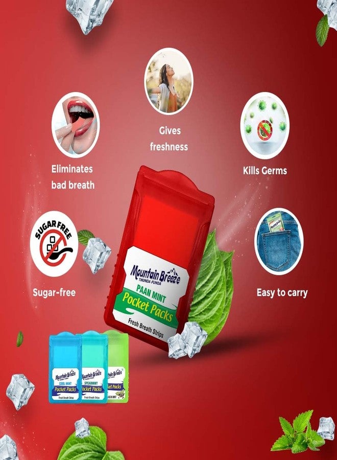 Mountain Breeze Mouth Freshner Sugar-Free Paanmint-Spearmint Combo (18 strips each) pack of 12 and (7strips each) pack of 20 - Image 4