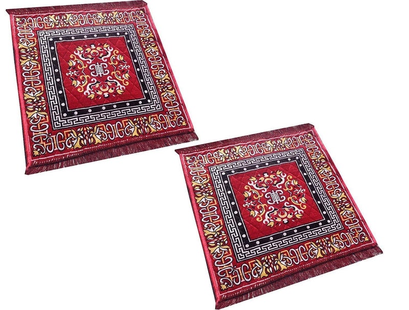 Yellow Weaves Polyester Pooja Aasan (Multicolour, 2 X 2 ft) - Set of 2 - Image 5