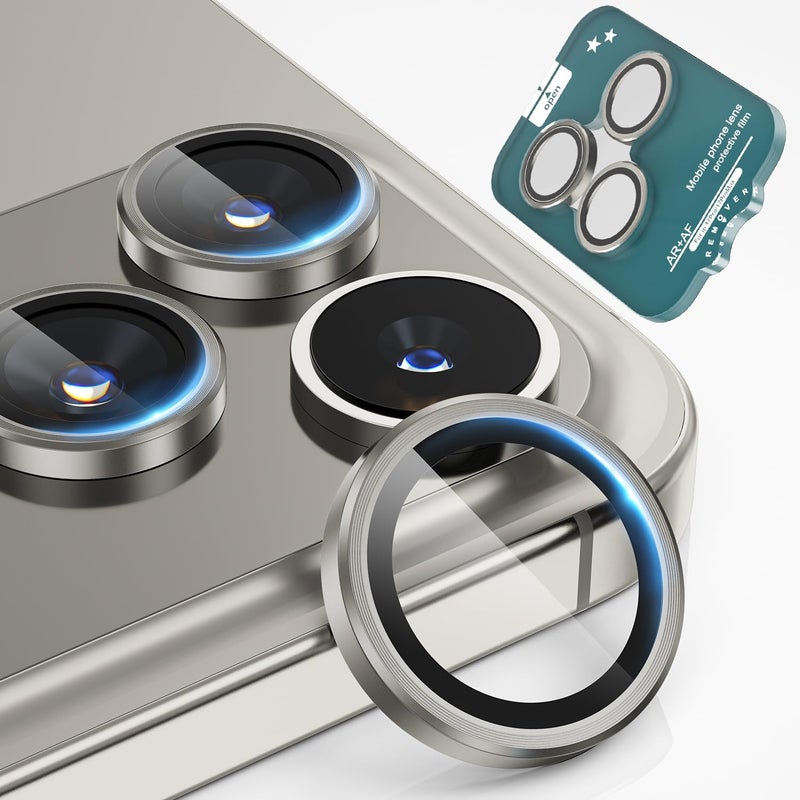 imluckies Camera Lens Protector for iPhone 17 Pro/iPhone 17 Pro Max, AR+AF Tempered Glass & 9H Hardness Shatterproof, HD Clear Metal Lens Cover with Installation Tray 2025, Gray - Image 1