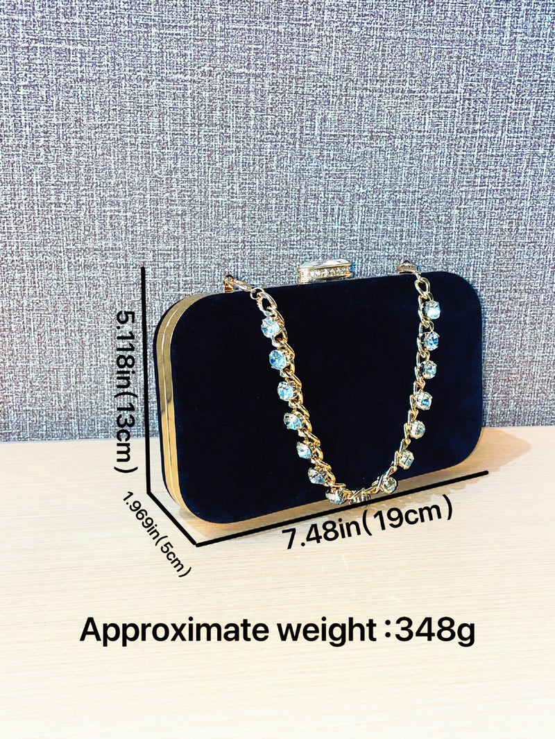 New Diamond Clutch Bag Celebrity Banquet Fashion Hand Bag Rhinestone Velvet Shoulder Crossbody Evening Bag - Image 5