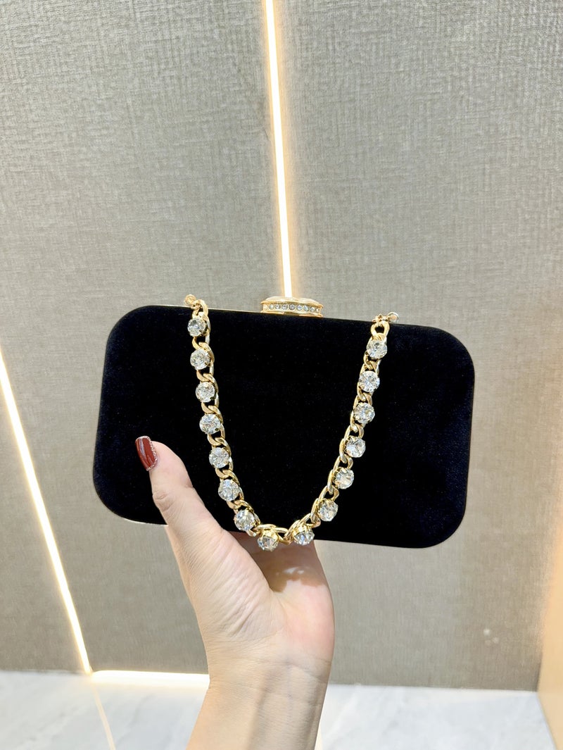 New Diamond Clutch Bag Celebrity Banquet Fashion Hand Bag Rhinestone Velvet Shoulder Crossbody Evening Bag - Image 2