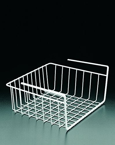 Go Hooked 12 Inch Under Shelf Basket Powder Coated Iron White Space Saving Versatile Heavy Duty Sleek and Sturdy Efficient Compact and Durable Modern Robust Elegant Set of 2 - Image 3