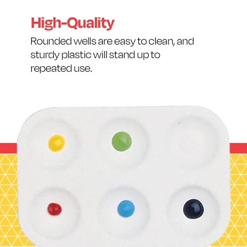 School Smart Paint-Rite Tray with 6 Wells, 3-1/2 x 5-1/4 Inches, White, Pack of 12 - Image 4