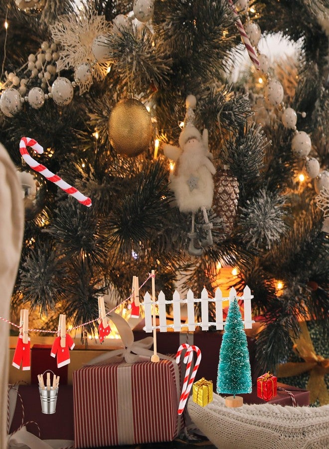 Cutecrop 20 Pcs Christmas Doll Accessories Set Include Clothes Ladder Swing Sleeping Bag Fence and Mini Props Suction Cup Hook Christmas DIY Craft Gift for Xmas Clothes Accessories - Image 4