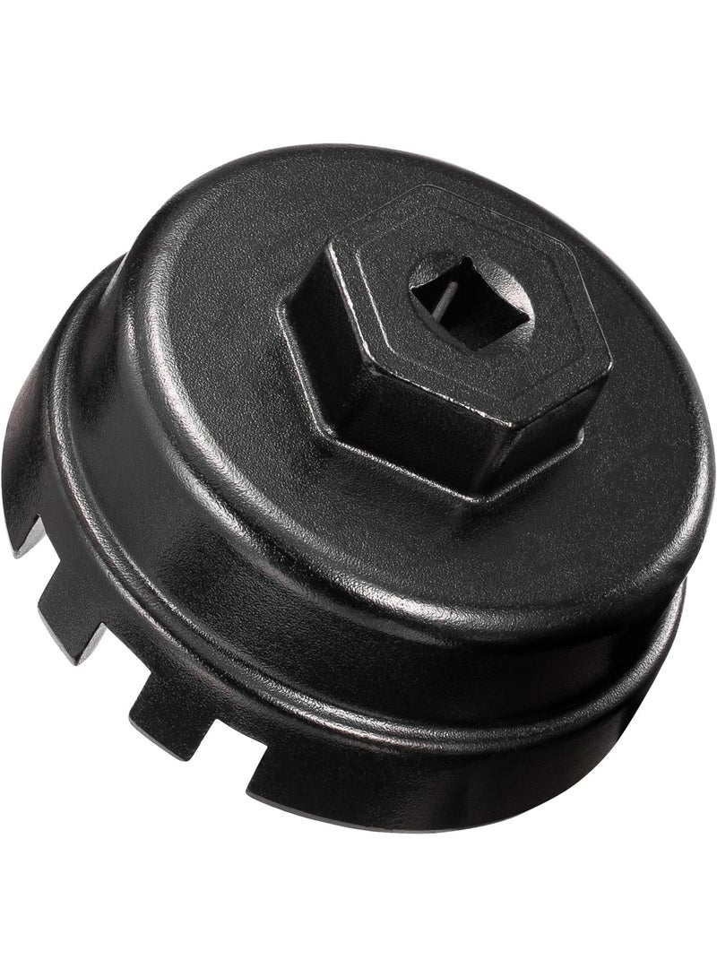 Oil Filter Wrench with 6-Slot 14-Point Design Compatible with Toyota Corolla/Prius/Prius Prime/Prius V/Matrix/CT200h/Scion iM/iQ/xD 1.8L Engines 64mm Filter Cap Wrench - Image 1