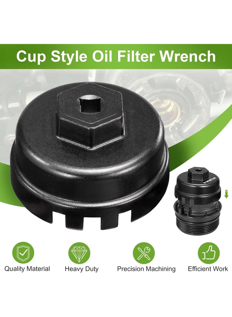 Oil Filter Wrench with 6-Slot 14-Point Design Compatible with Toyota Corolla/Prius/Prius Prime/Prius V/Matrix/CT200h/Scion iM/iQ/xD 1.8L Engines 64mm Filter Cap Wrench - Image 5