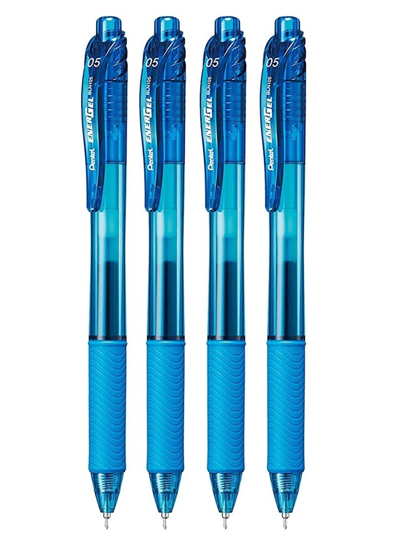 Pentel قلم حبر جل إنرجيل 4 قطع 0.5 مم حبر أزرق سماوي - Image 1