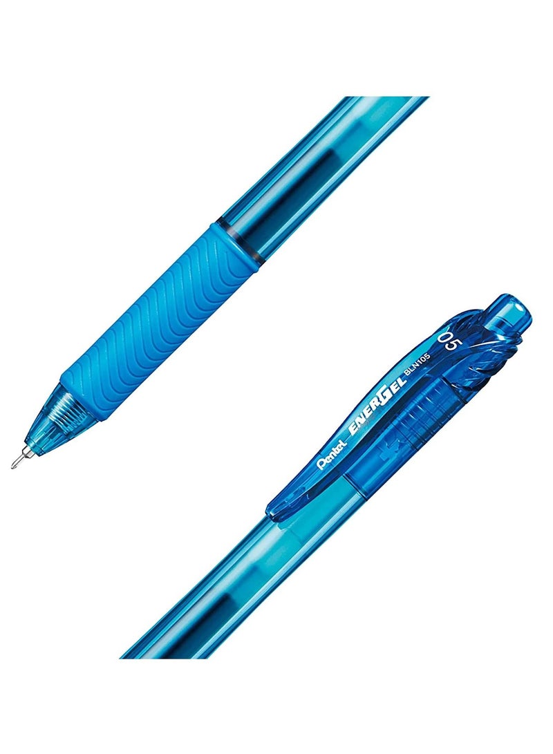Pentel قلم حبر جل إنرجيل 4 قطع 0.5 مم حبر أزرق سماوي - Image 3