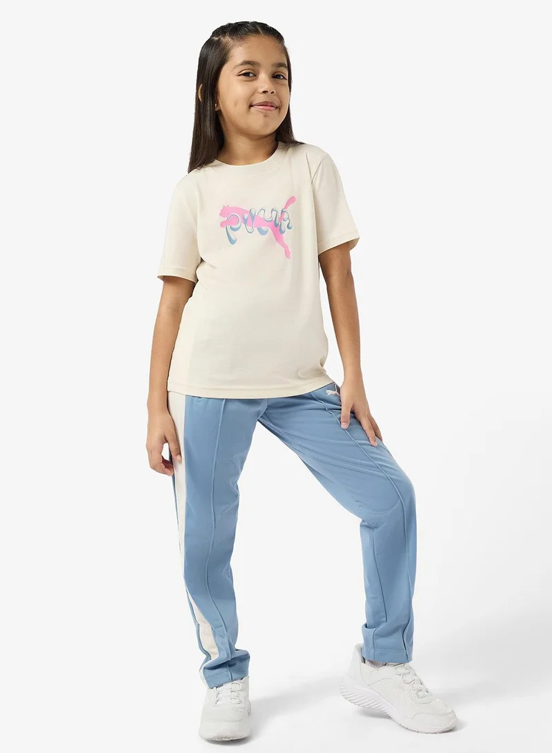 Puma light blue Kids T7 Always On Sweatpants for Women | Best Price UAE