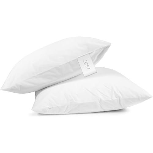 Digital Decor 100 Cotton Hotel Pillows US Made Hypoallergenic Pillows with Down Alternative Fiber Fill for Side  Back Sleepers Set of 2 Three Comfort Levels Soft Medium Firm Soft