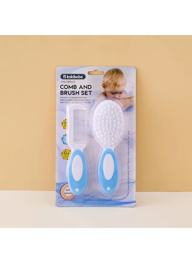 kokibebe' Kokibebe Newborn Baby Comb and Brush Set, Soft Brush and Safe Comb for Baby Hair and Scalp Care, Suitable from 0 months, BPA Free - Image 1