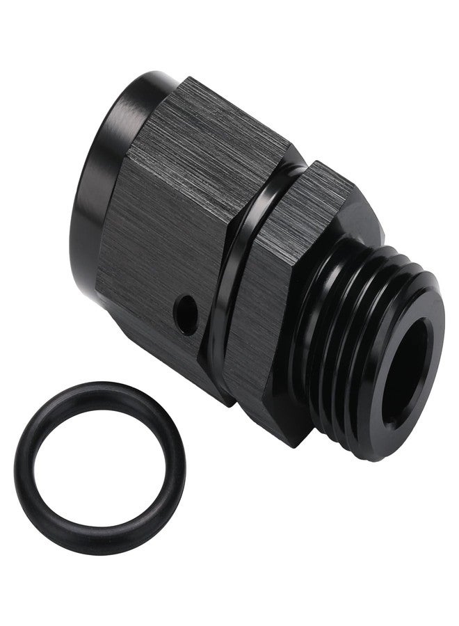 Podavelle 6AN Female Swivel to 6AN ORB O-ring Boss Fuel Rail Adapter Fitting Straight Aluminum Black - Image 1