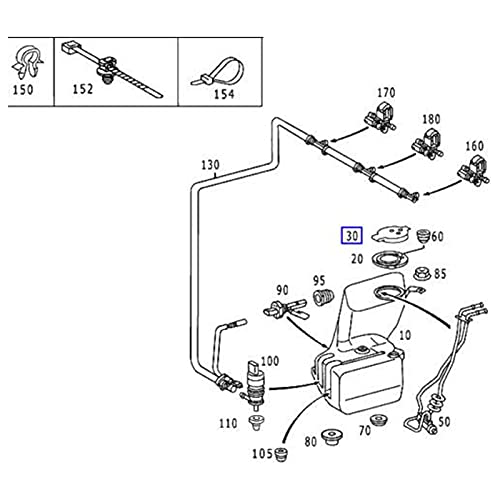 Ymiko Windshield Wiper Washer Fluid Reservoir Bottle Lid 869 00 72 ABS Windshield Washer Reservoir Cap Fit for Benz W220 W221 S Class C215 CL Model - Image 5