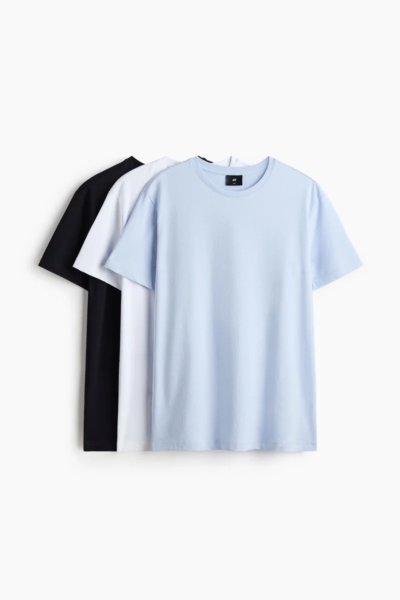 H&M 3-pack T-shirts Slim fit