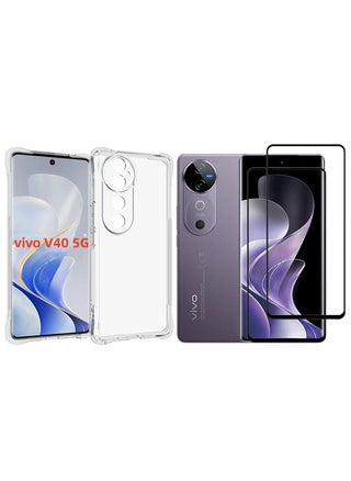 [1+2 مجموعات] غطاء حافظة لهاتف vivo V40 5G وواقي شاشة TPU نحيف مقاوم للصدمات مع وسادة هوائية [ليس من السهل أن يتحول إلى اللون الأصفر] - pzsku/ZEC4592043DF4D8EF15B2Z/45/_/1719969898/b123da41-6fc3-4d72-8488-434bbb557bed