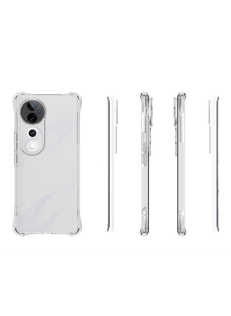 [1+2 مجموعات] غطاء حافظة لهاتف vivo V40 5G وواقي شاشة TPU نحيف مقاوم للصدمات مع وسادة هوائية [ليس من السهل أن يتحول إلى اللون الأصفر]