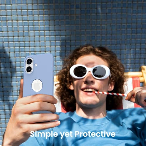 Elzzi Microfiber Logo Cut Cover Compatible for iPhone 16 Case Liquid Silicone Cases Full Body 4 Layer Protective Covers Shockproof Back Cover with High Raised Camera Lips (6.1 inch, Official Blue) - Image 5