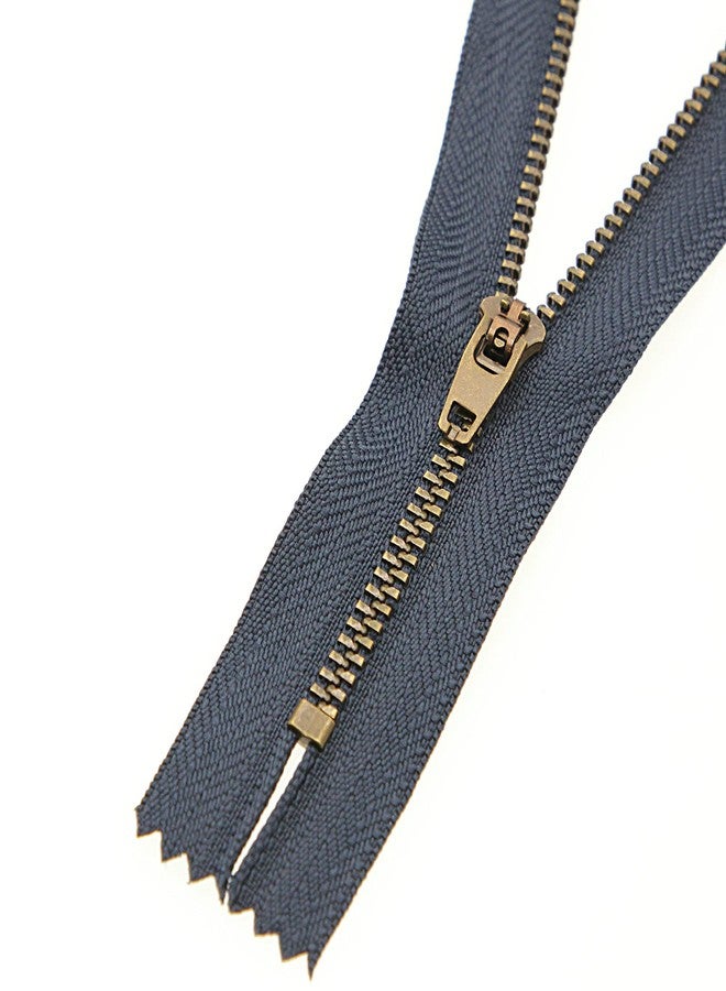 Leekayer 5 Inch Antique Brass Teeth Navy Zipper Tape 12.7 cm Zipper for Sewing Bag Craft - 6pcs - Image 3