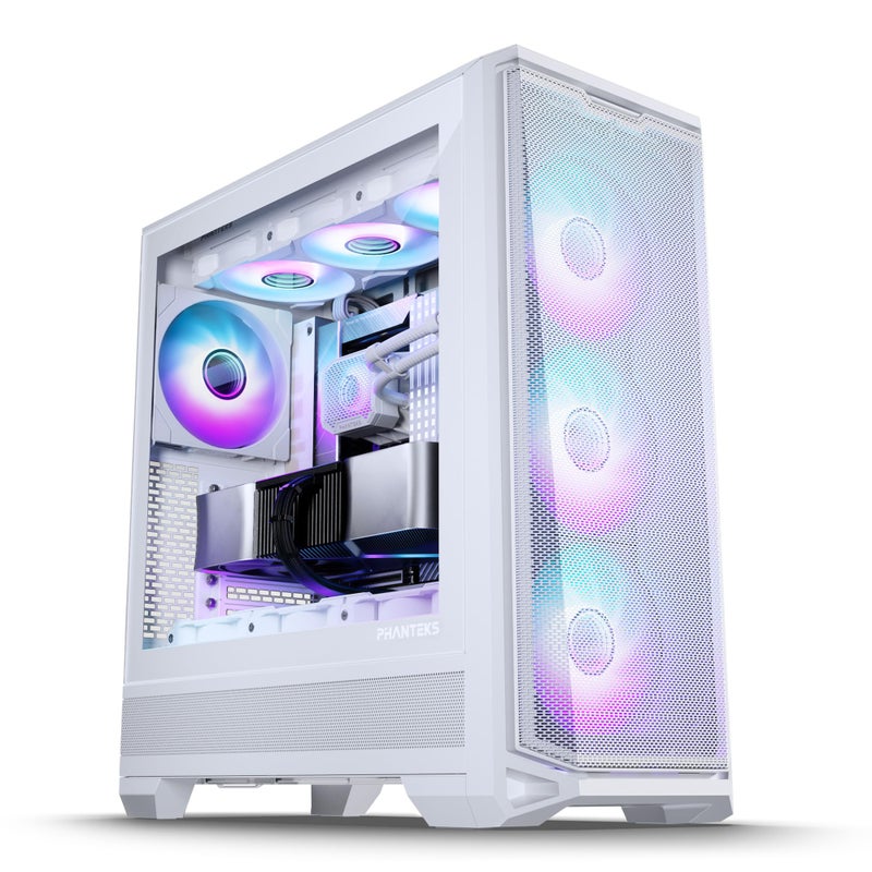 Phanteks Eclipse G400A ATX Mid-Tower Computer Case, PC Case with Tempered Glass Side Panel, RGB Gaming Chassis, 4 x 140mm Fans Pre-Installed (White) - Image 1