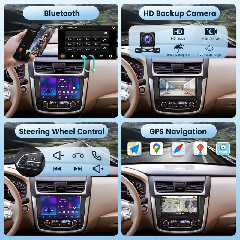 فيريكس ستيريو سيارة نيسان ألتيما مناسب لشاشة أندرويد ألتيما 2013-2018 مع Apple Carplay Android Auto لاسلكي واي فاي DSP FM&AM BT AHD كاميرا متضمنة واجهة سريعة QLED (4 + 32 جيجابايت 360D كاميرات) - Image 4