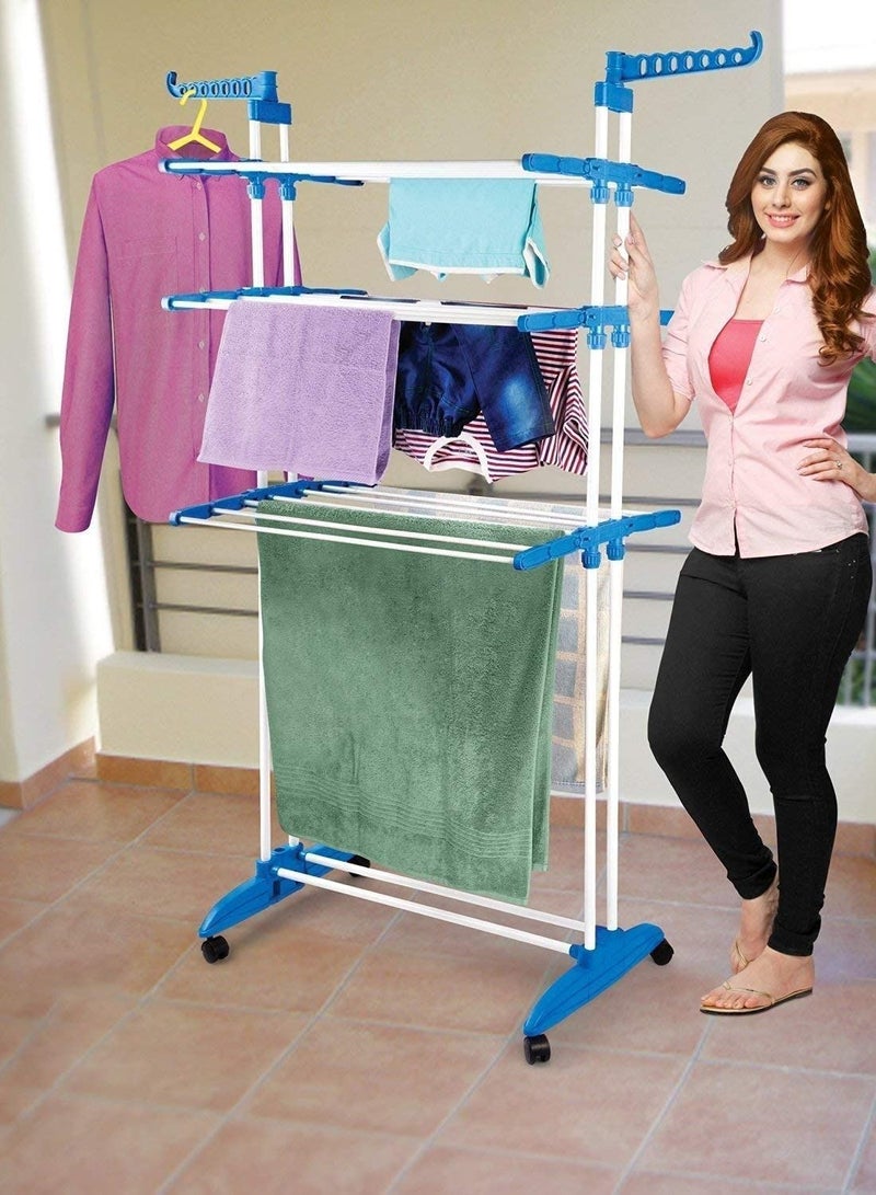 Foldable Coat Rack Three Layer Multi-function Floor Standing Clothes Dryer  - Image 2