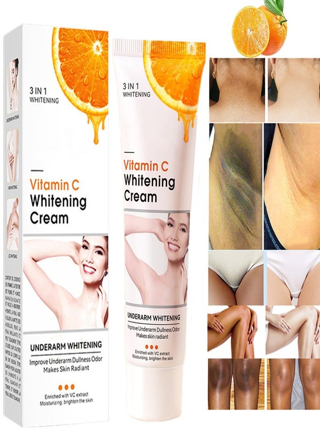 Go Ho كريم تفتيح البشرة بفيتامين C، مزيل البقع الداكنة للوجه، كريم تفتيح البشرة للمناطق الحساسة، الرقبة، الإبط، الكوع، الفخذ الداخلي والركبتين، تحسين رائحة الإبط الكريهة - Image 1