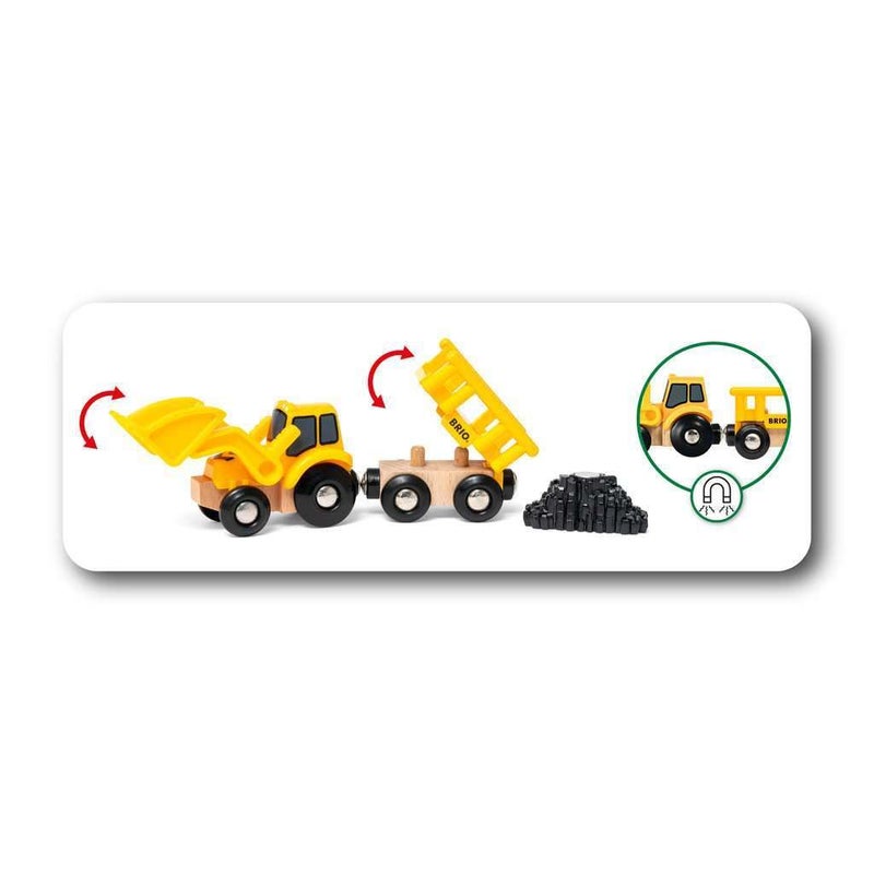 BRIO Construction Vehicles - Premium Wooden Toy Train Set | Fun and Educational | Easy Magnetic Couplings | FSC Certified Wood | Ideal Christmas or Birthday Gift - Image 2