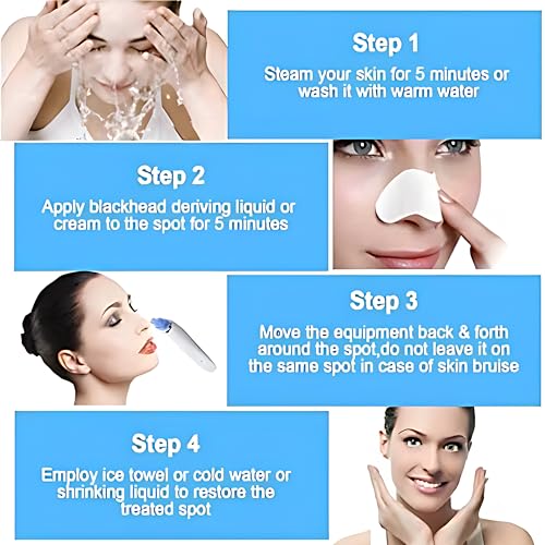 COALITION Multi Function Blackhead Whitehead Remover Vacuum Tool, Skin Cleaner, Pimple Removal Tool, Acne Pimple Pore Cleaner Vacuum Suction Extractor Device for Men and Women (4 In 1) - Image 2