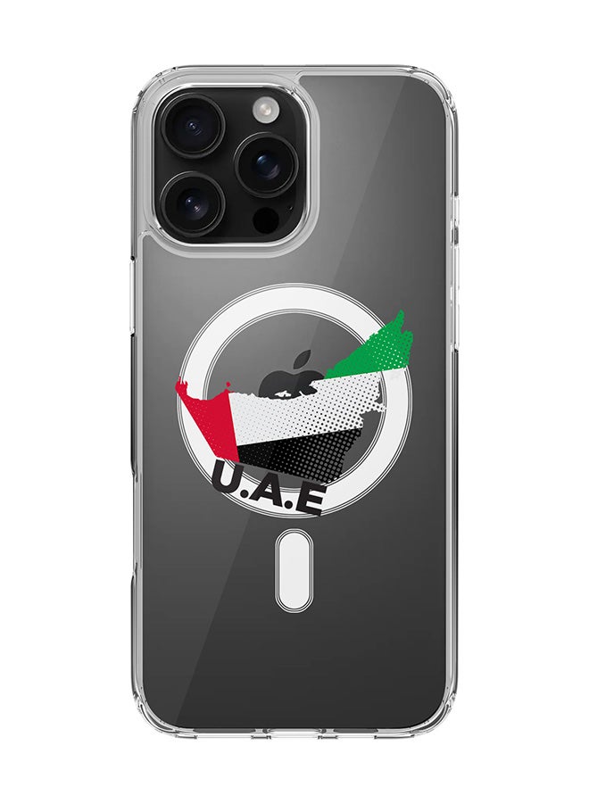 Stylizedd غطاء آيفون 16 برو ماكس [متوافق مع MagSafe] غطاء مغناطيسي رقيق شفاف - خريطة الإمارات - Image 1